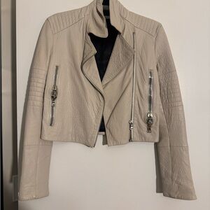 J Brand Beige Leather Jacket